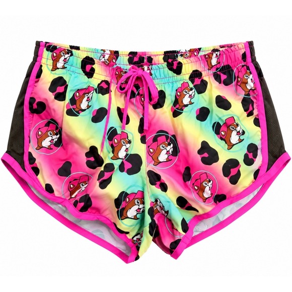 BUC-EE'S Other - Buc-ee's Running Shorts Kids YXS Multicolor New Rainbow Leopard Mascot Print